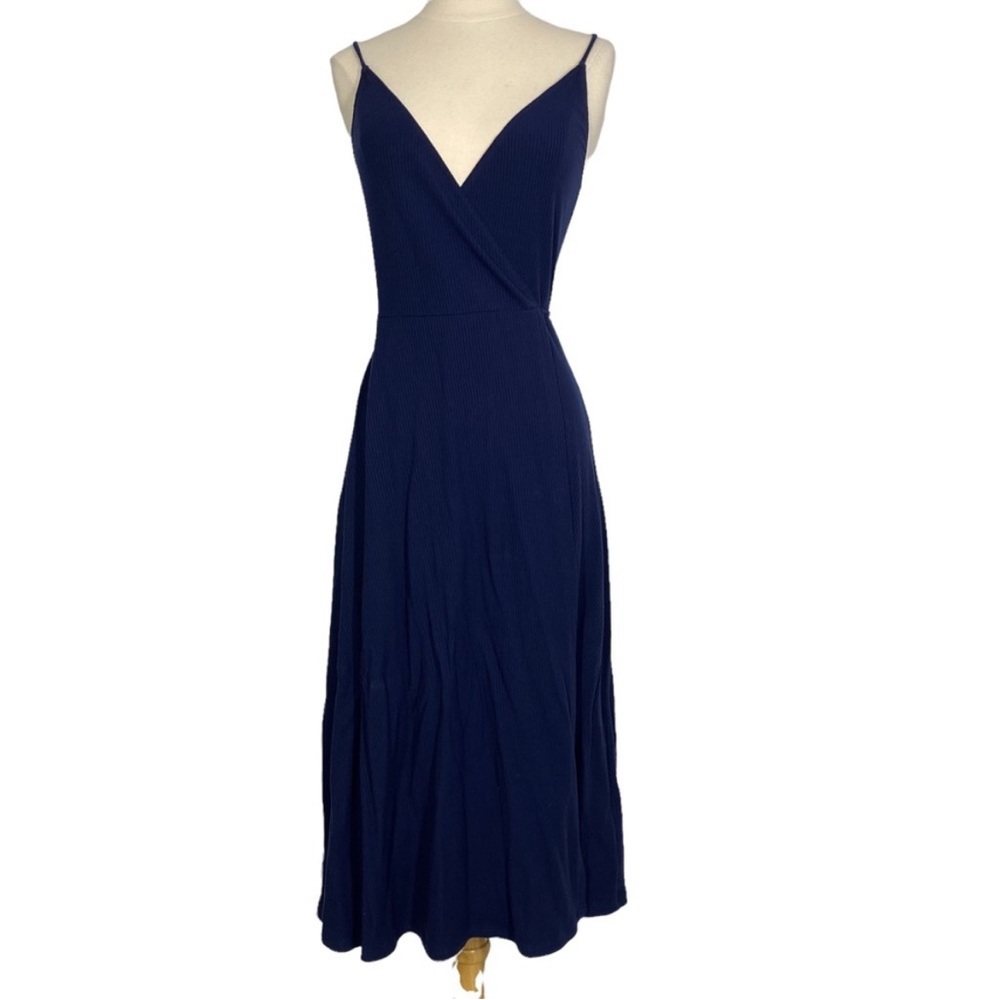Reformation Vicky Ribbed Wrap Dress